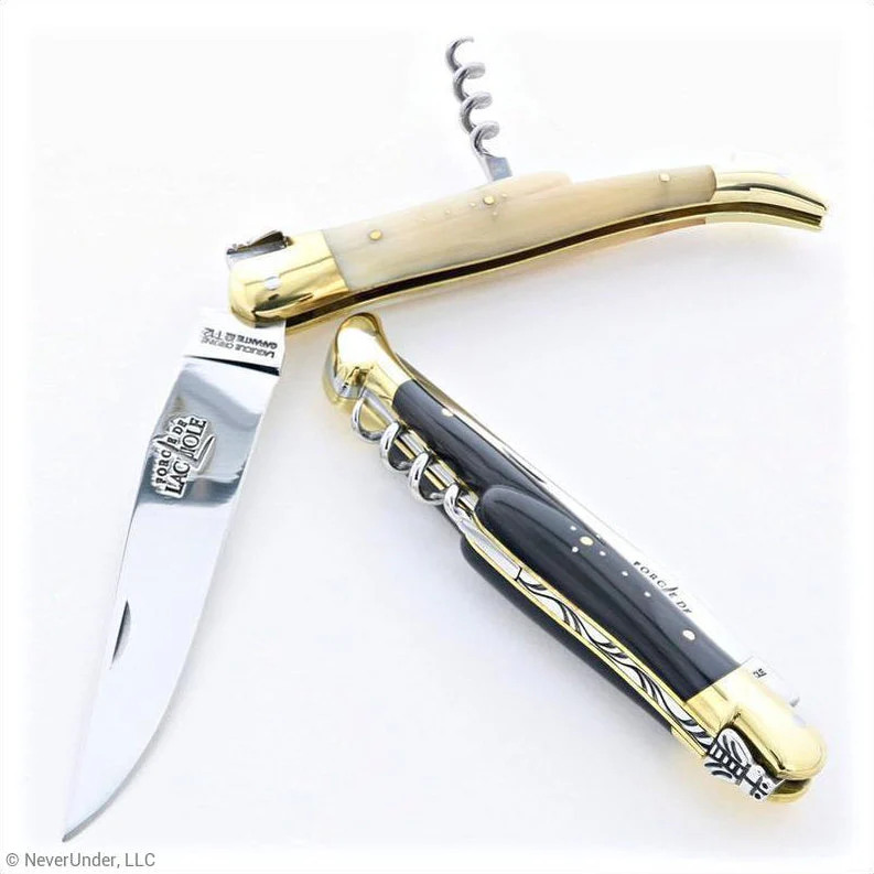 Laguiole 12cm Horn Tip Brass Bolster Corkscrew